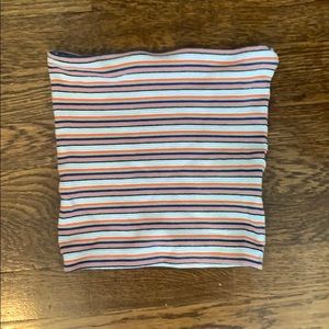 Multicolor striped tube top